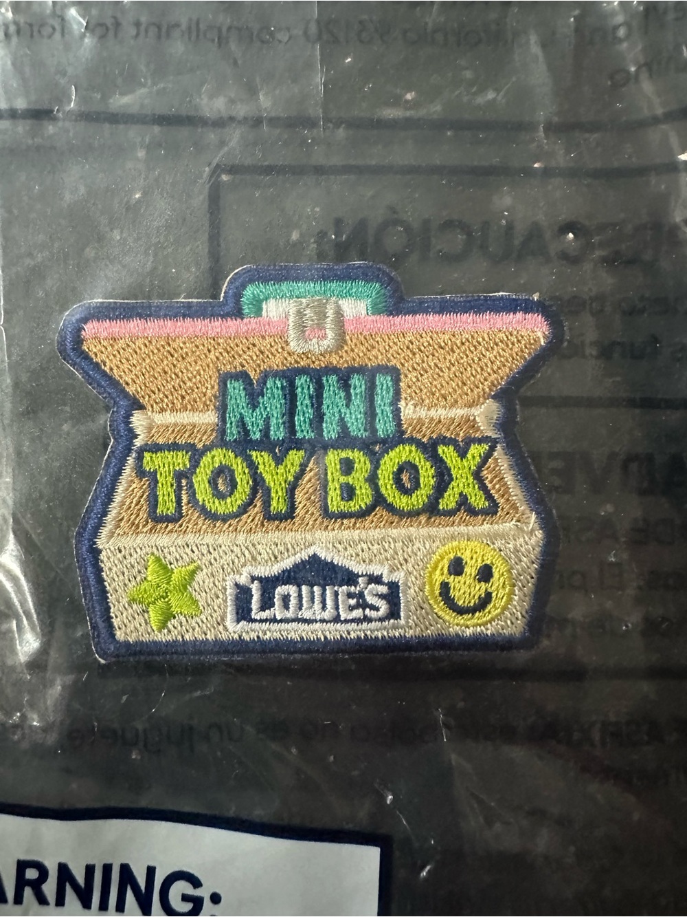 Lowes mini toy box Patch NEW